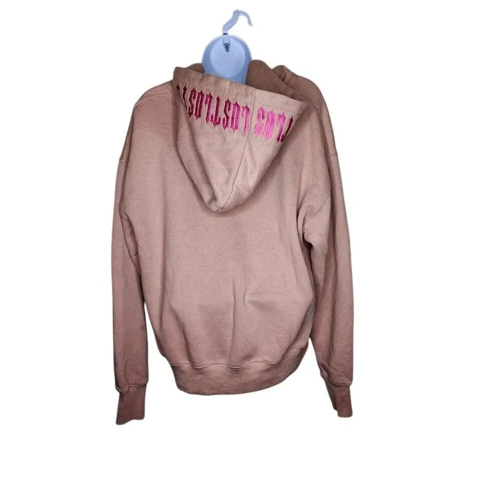 Lost Effects Pullover Sweatshirt Hoodie Womens Size L Pink